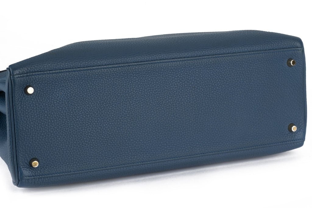 Hermès Blue Brighton Kelly Retourne 40