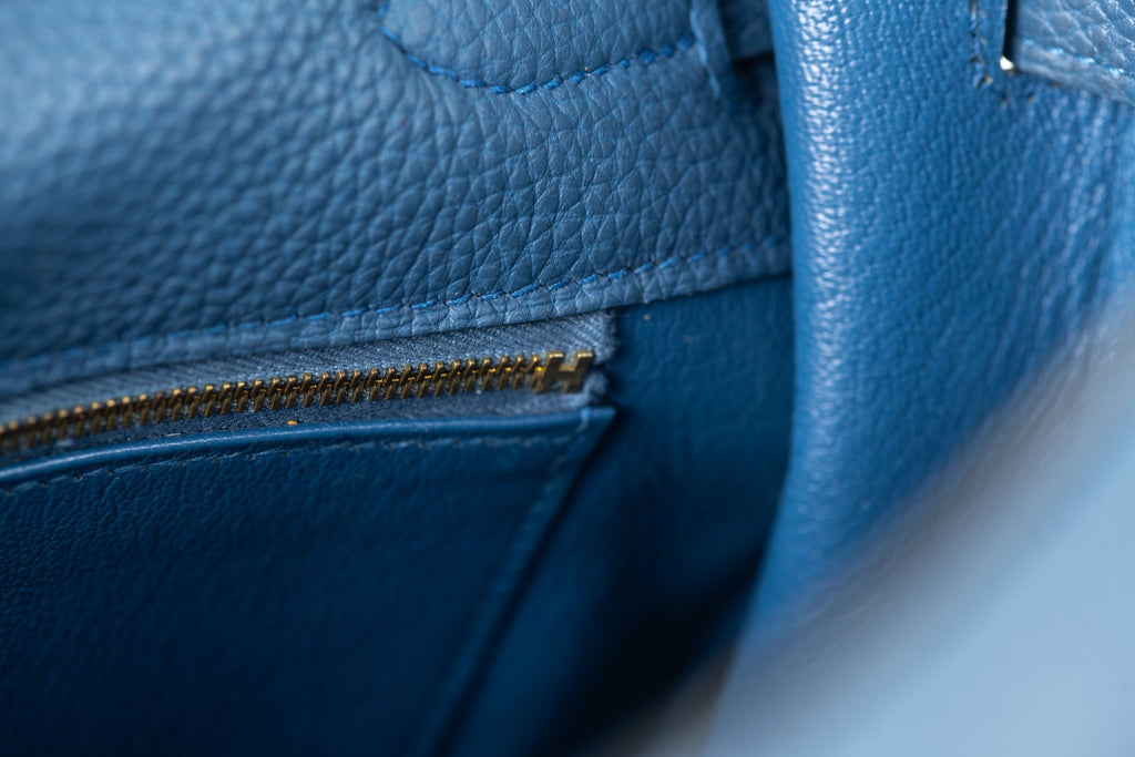 Hermès Blue Brighton Kelly Retourne 40