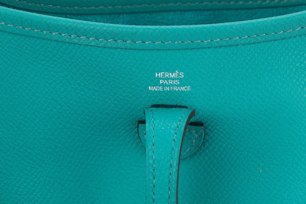 Hermès Mini Evelyne Blue Paon Epsom