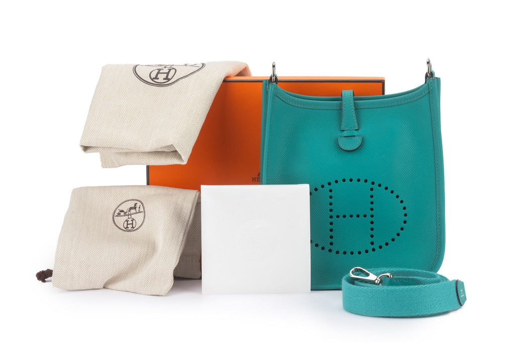 Hermès Mini Evelyne Blue Paon Epsom