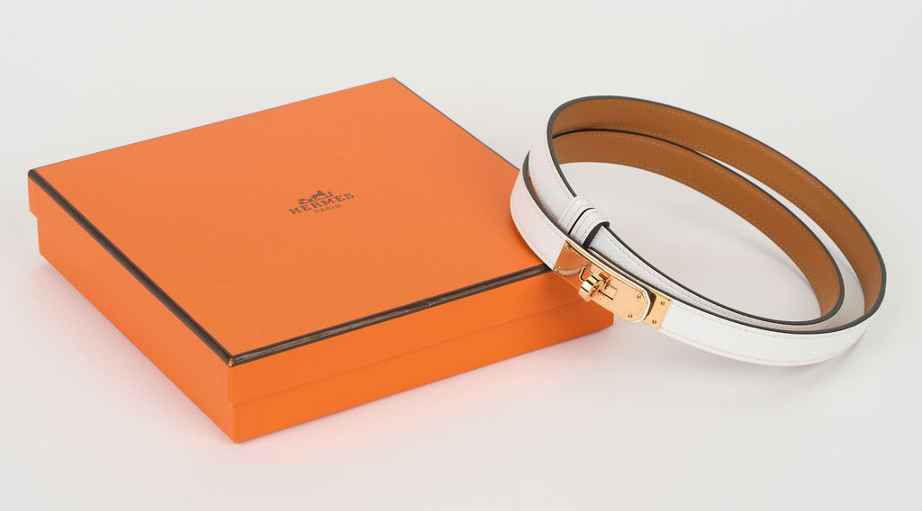Hermès New Kelly 18 White Rose Gold