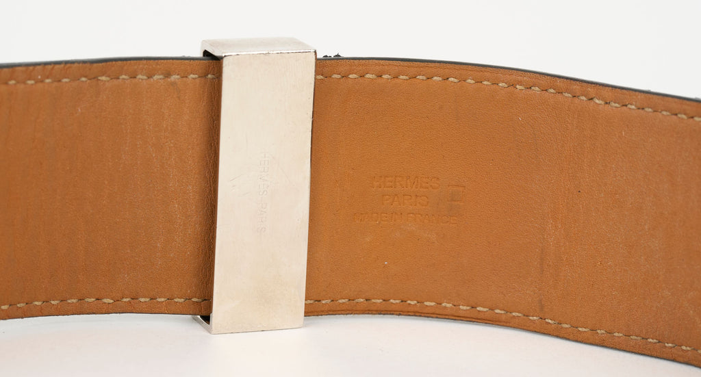 Hermès Black Croc CDC Silver Bracelet