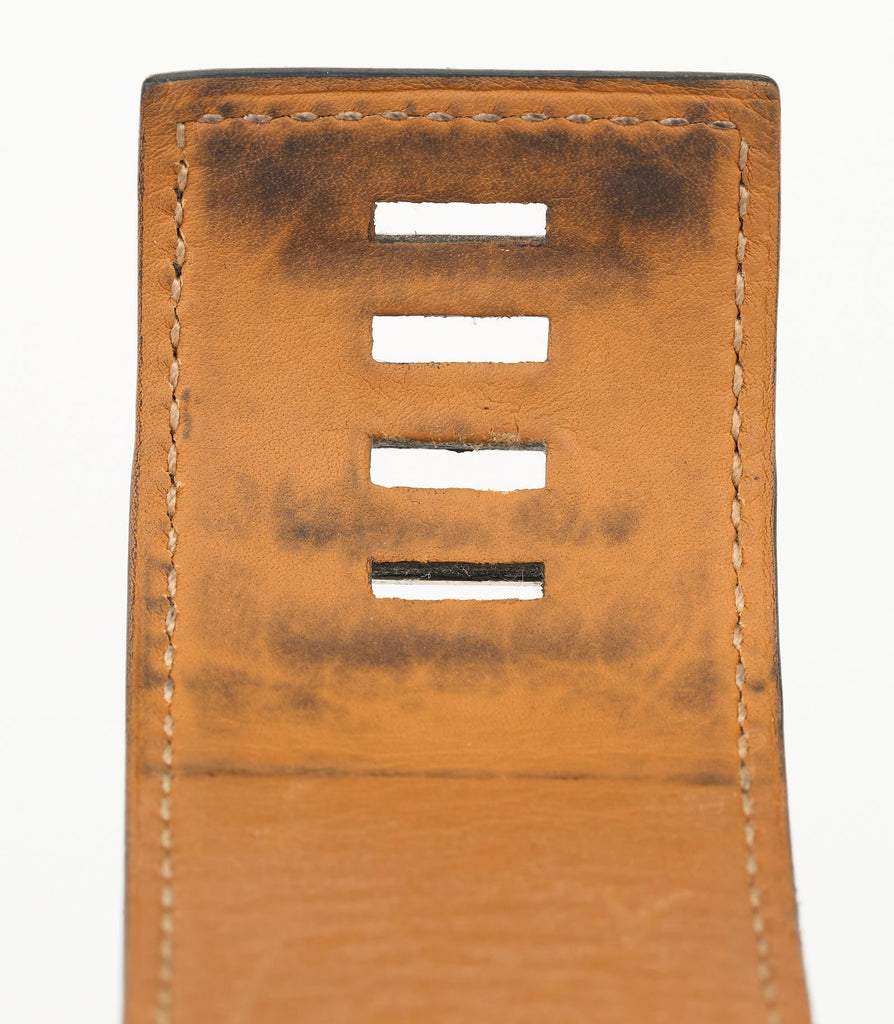 Hermès Black Croc CDC Silver Bracelet