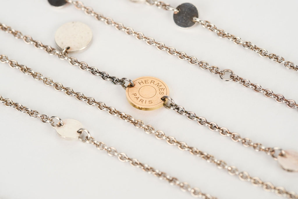 Hermès Silver & Rose Gold Long Necklace