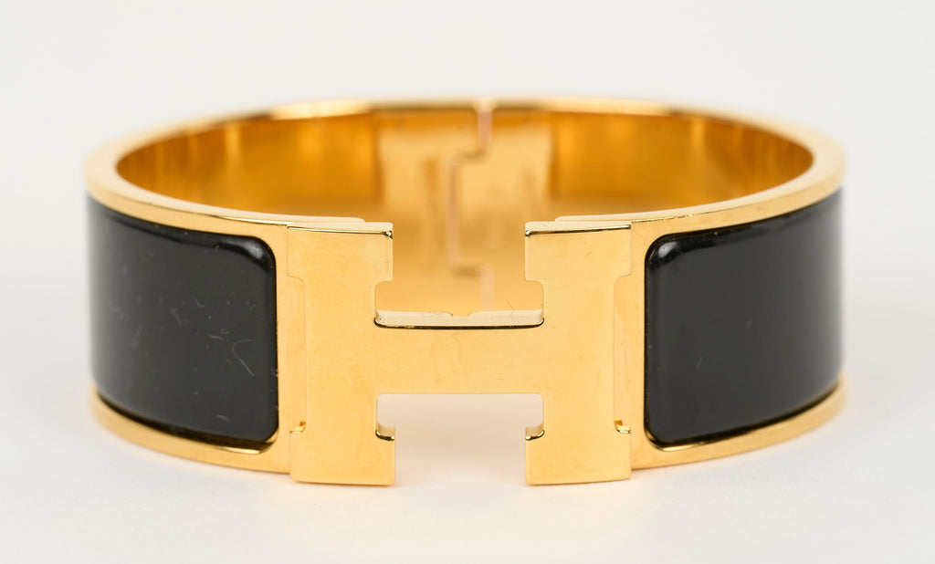 Hermès Wide Clic Clac H Black Bracelet