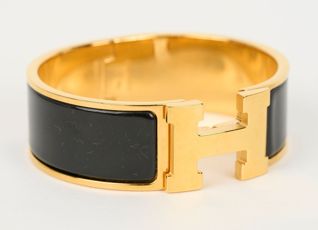 Hermès Wide Clic Clac H Black Bracelet