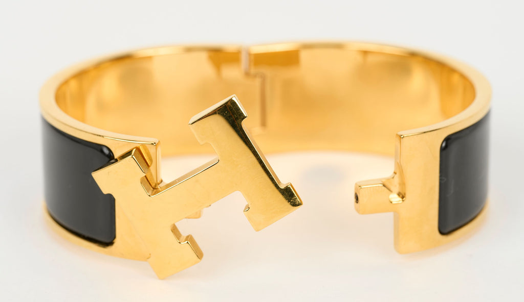 Hermès Wide Clic Clac H Black Bracelet