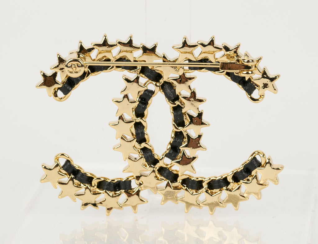 Chanel Stars & Leather CC Logo Pin