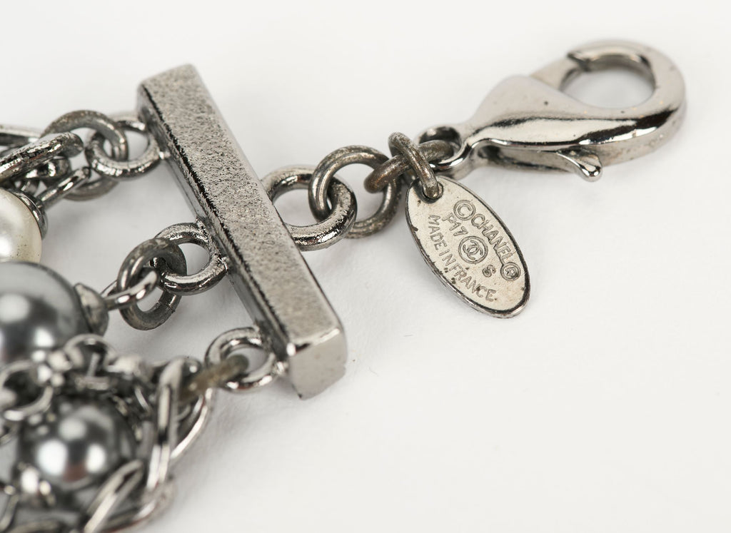 Chanel Girpoix Cross Gunmetal Bracelet