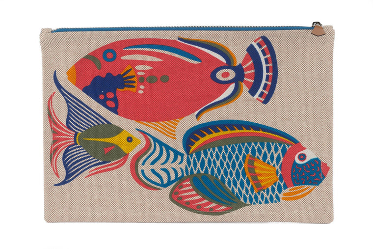 Hermès New Toile Clutch Traffic Jam