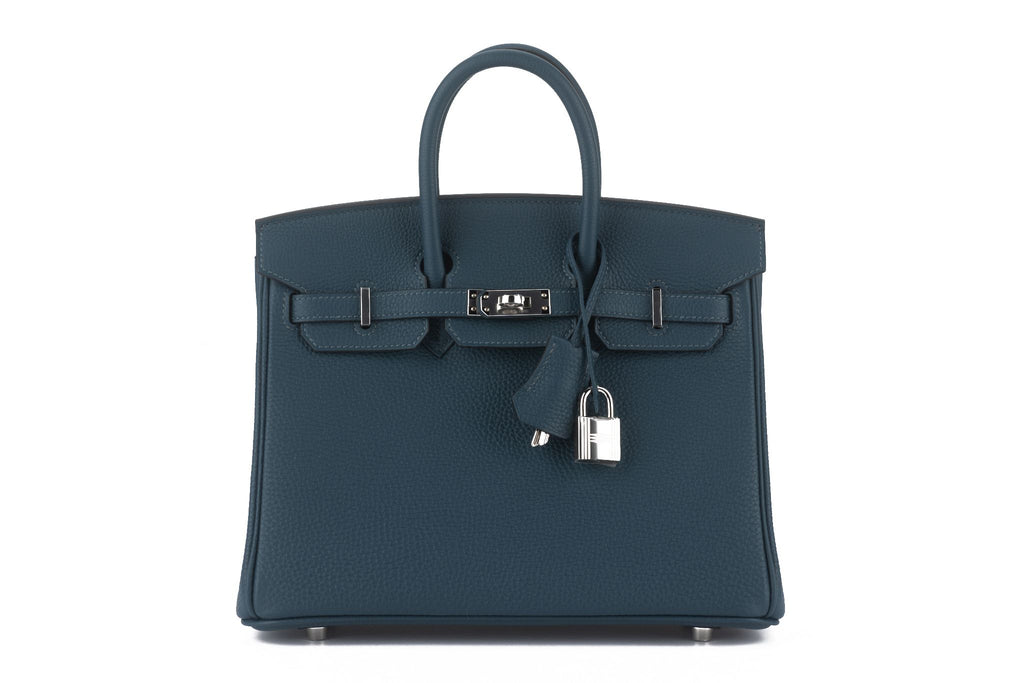 Hermès NEW Birkin 25 Togo Blue De Prusse