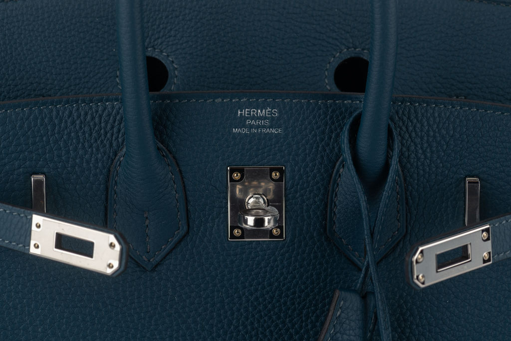 Hermès NEW Birkin 25 Togo Blue De Prusse