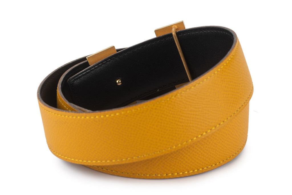 Hermès Reversible H Yellow Leather Belt