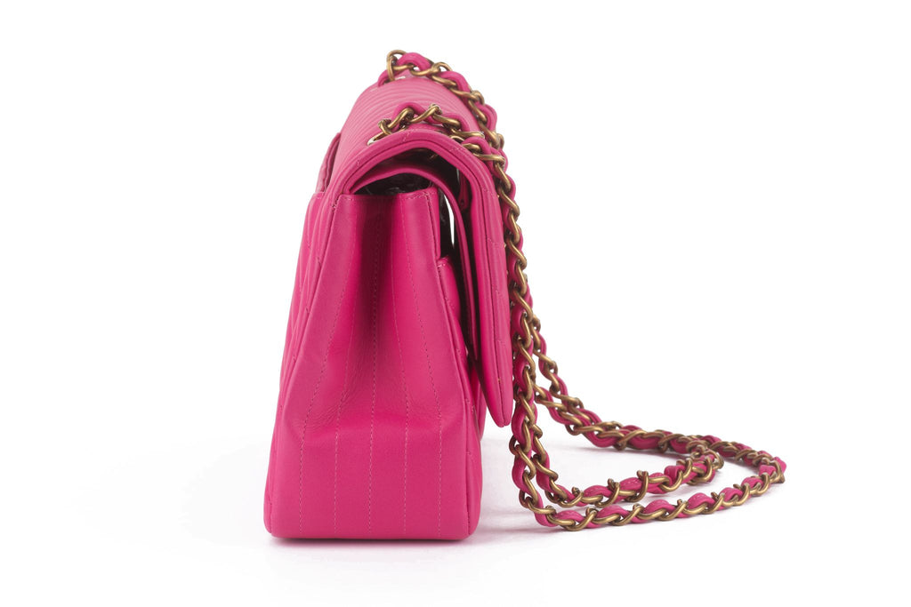Chanel Pink Chevron Classic Double Flap