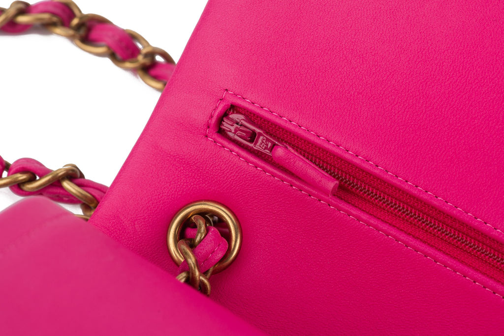 Chanel Pink Chevron Classic Double Flap