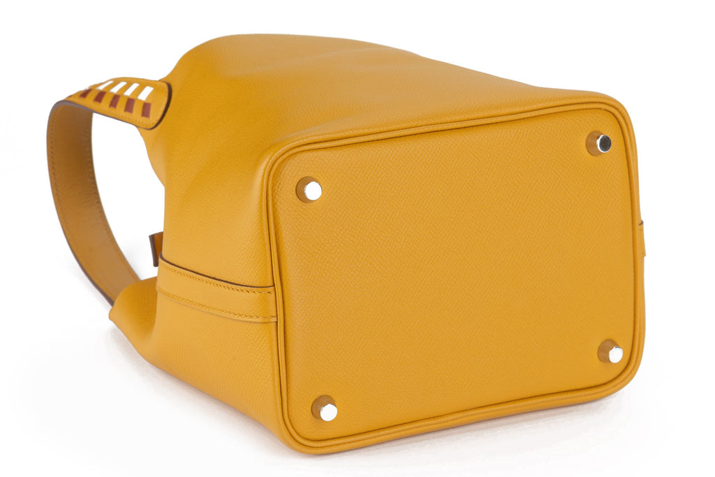 Hermès Tressage De Cuir Picotin Jaune