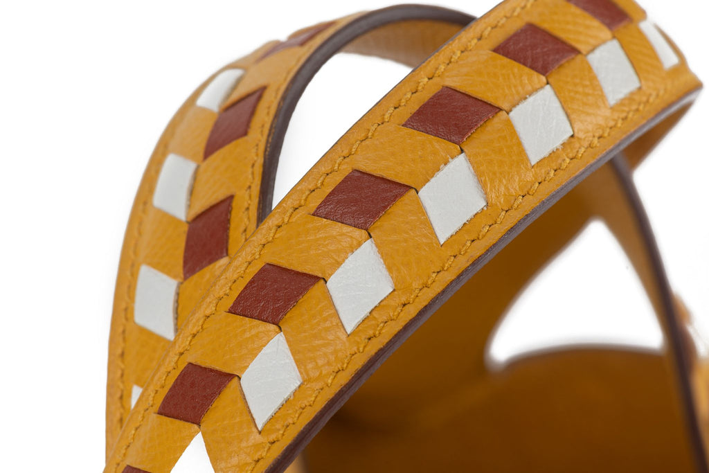 Hermès Tressage De Cuir Picotin Jaune
