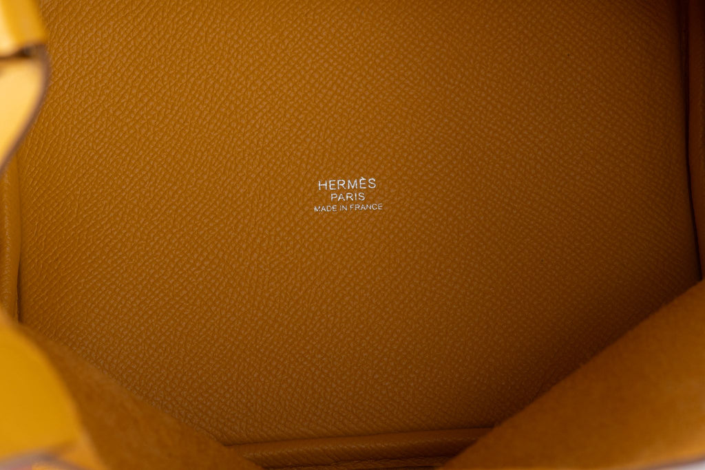 Hermès Tressage De Cuir Picotin Jaune