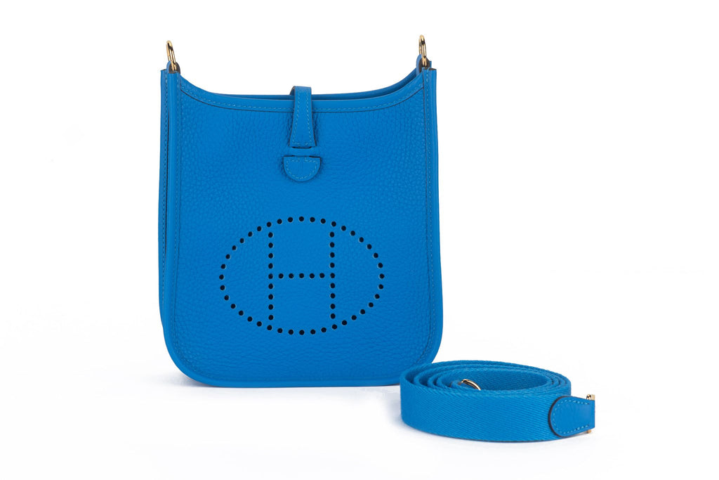Hermès Mini Evelyne Blue De France NIB