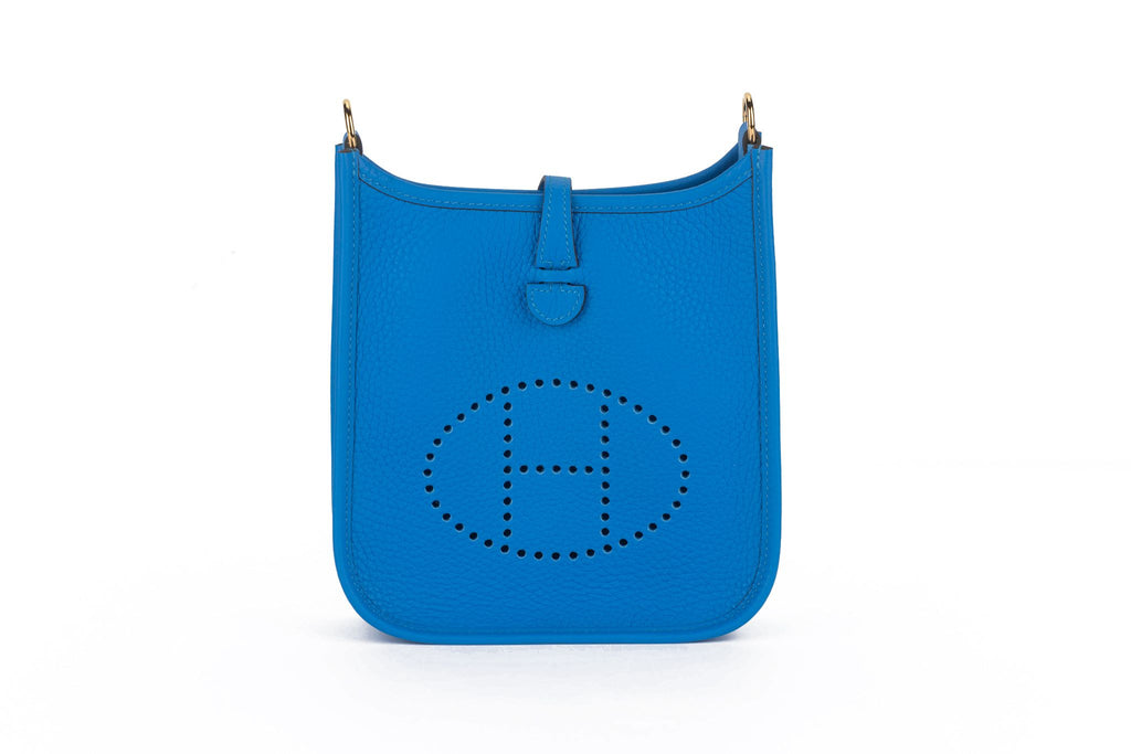 Hermès Mini Evelyne Blue De France NIB