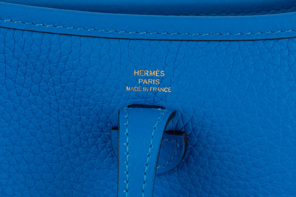 Hermès Mini Evelyne Blue De France NIB