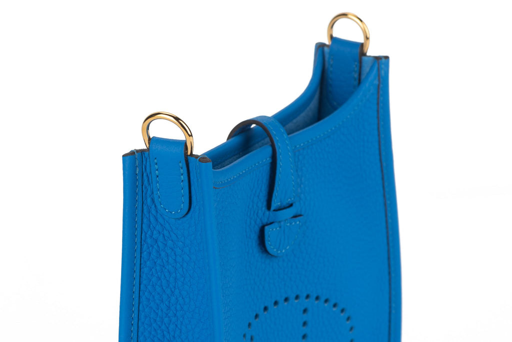 Hermès Mini Evelyne Blue De France NIB