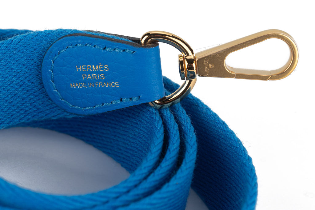 Hermès Mini Evelyne Blue De France NIB
