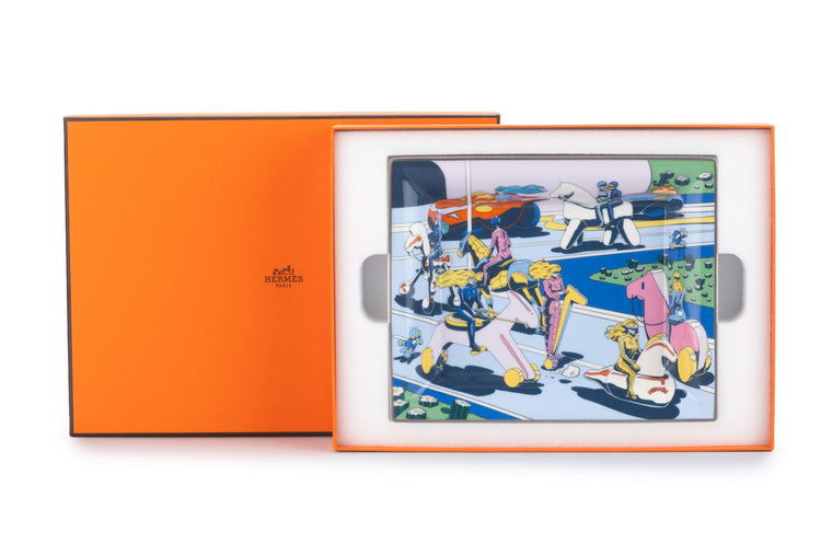 Hermès NIB Locomotion Porcelain Ashtray