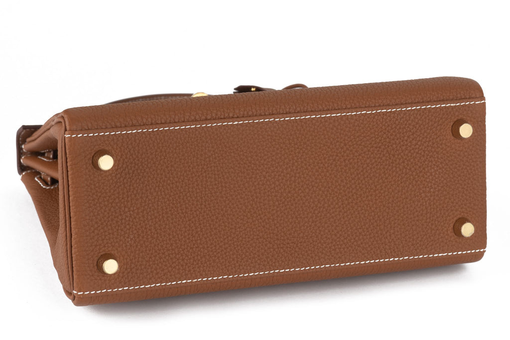 Hermès  New Kelly 25 Retournè Gold Togo