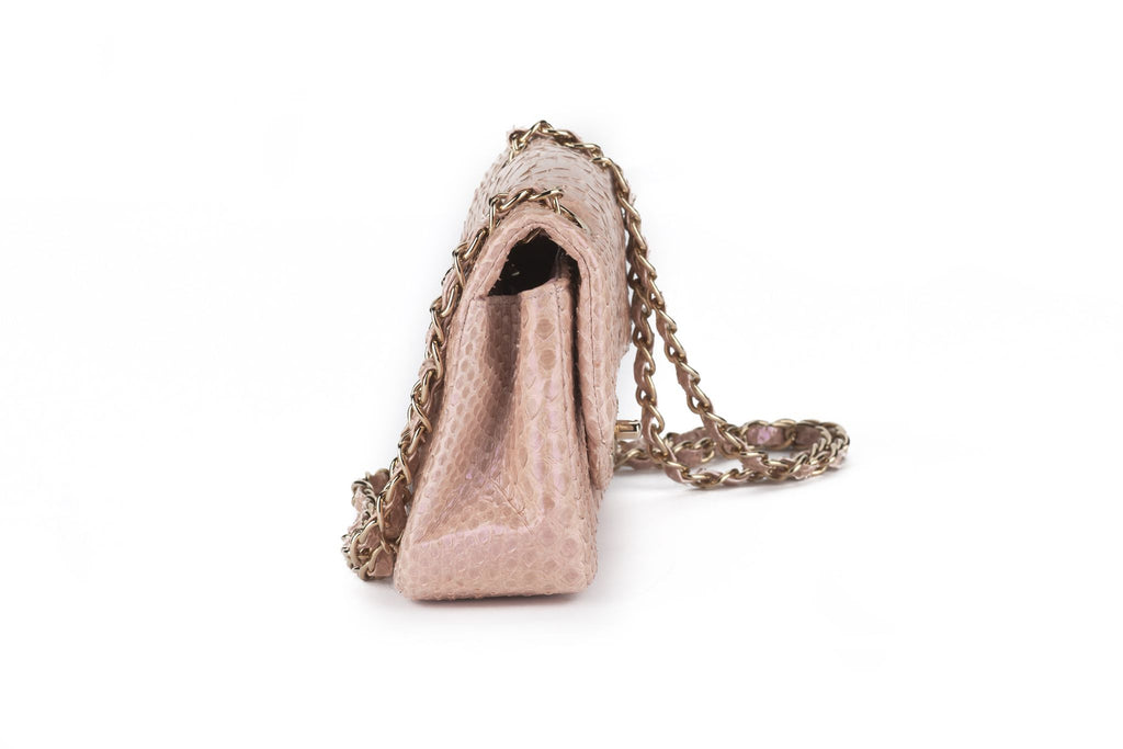 Chanel Classic Pink Python Flap Bag
