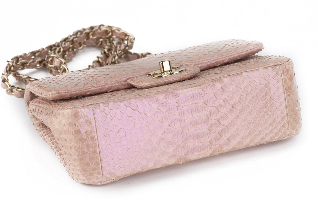Chanel Classic Pink Python Flap Bag