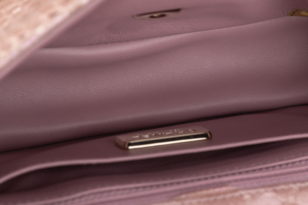 Chanel Classic Pink Python Flap Bag