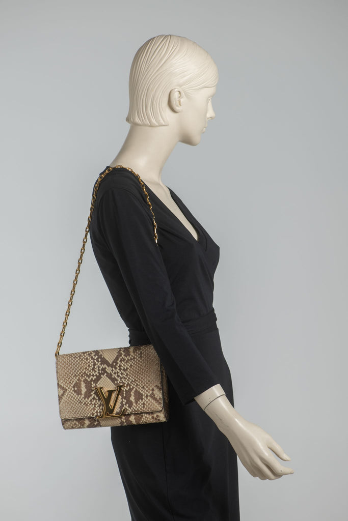 Louis Vuitton Beige Python Louise GM