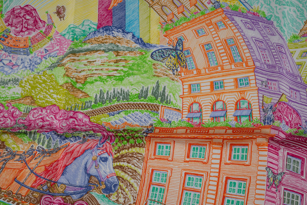 Hermès "Les Folies du Faubourg" Scarf NB
