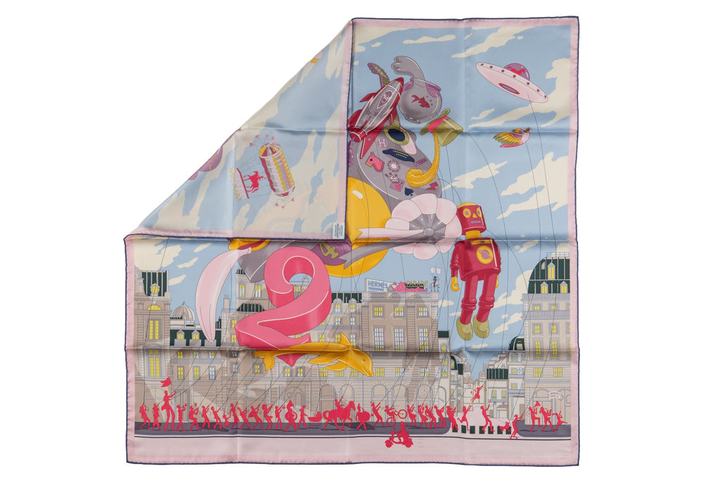 Hermès "Parade" Pink Silk Scarf NIB
