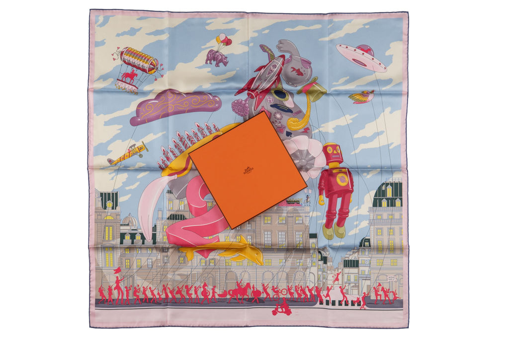Hermès "Parade" Pink Silk Scarf NIB
