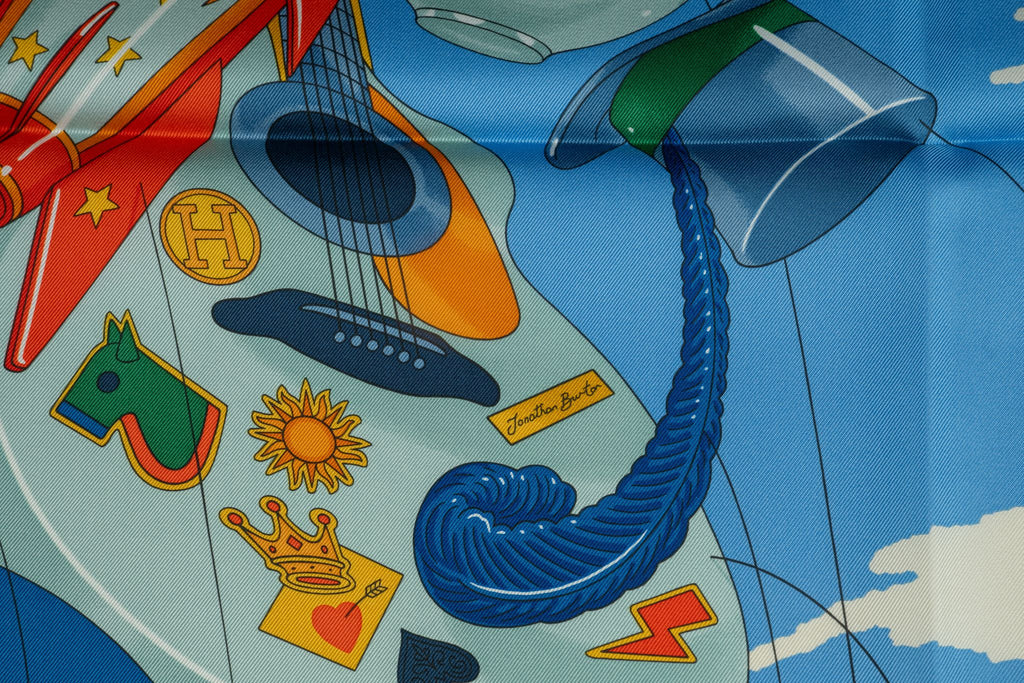 Hermès  Blue "Parade" Silk Scarf NIB