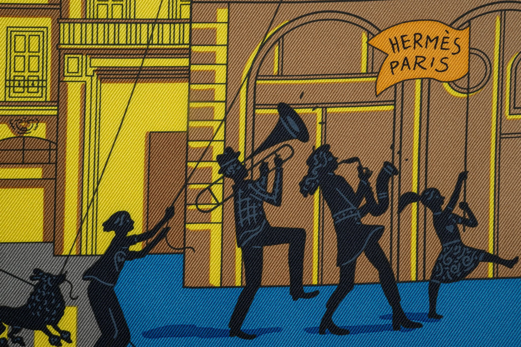 Hermès  Blue "Parade" Silk Scarf NIB