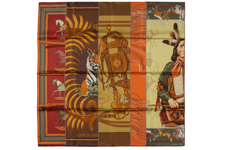 Hermès "Carré en Carrés" Rare Silk Scarf