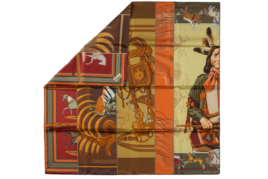 Hermès "Carré en Carrés" Rare Silk Scarf