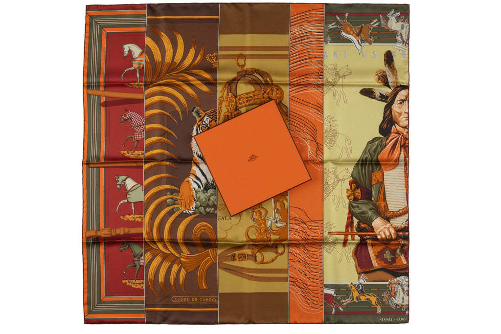 Hermès "Carré en Carrés" Rare Silk Scarf