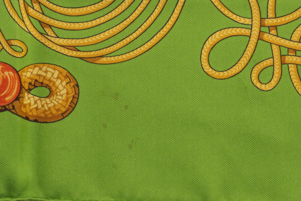 Hermès Green "Brandebourgs" Silk Scarf