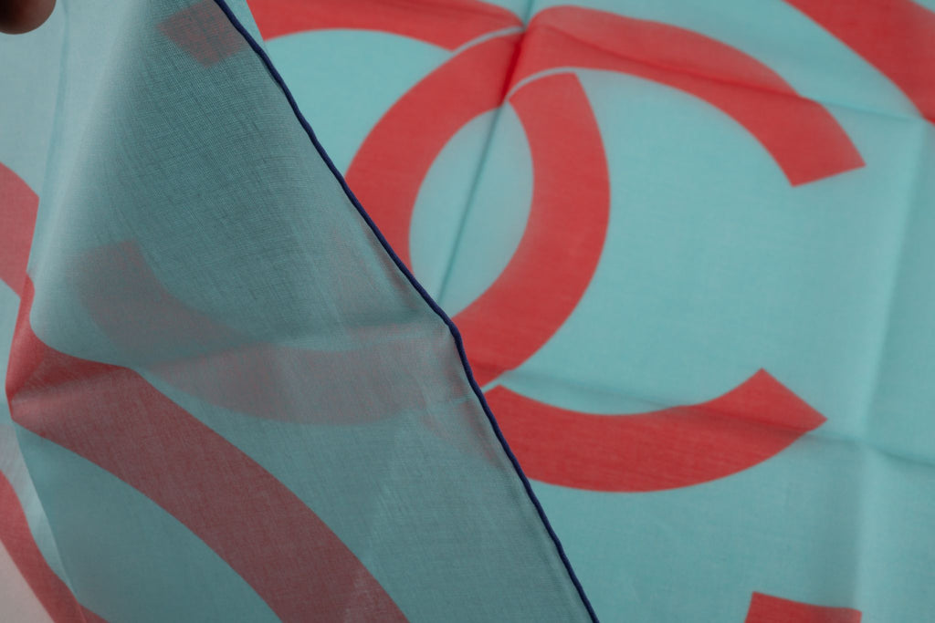 Chanel New Aqua CC Cotton Scarf