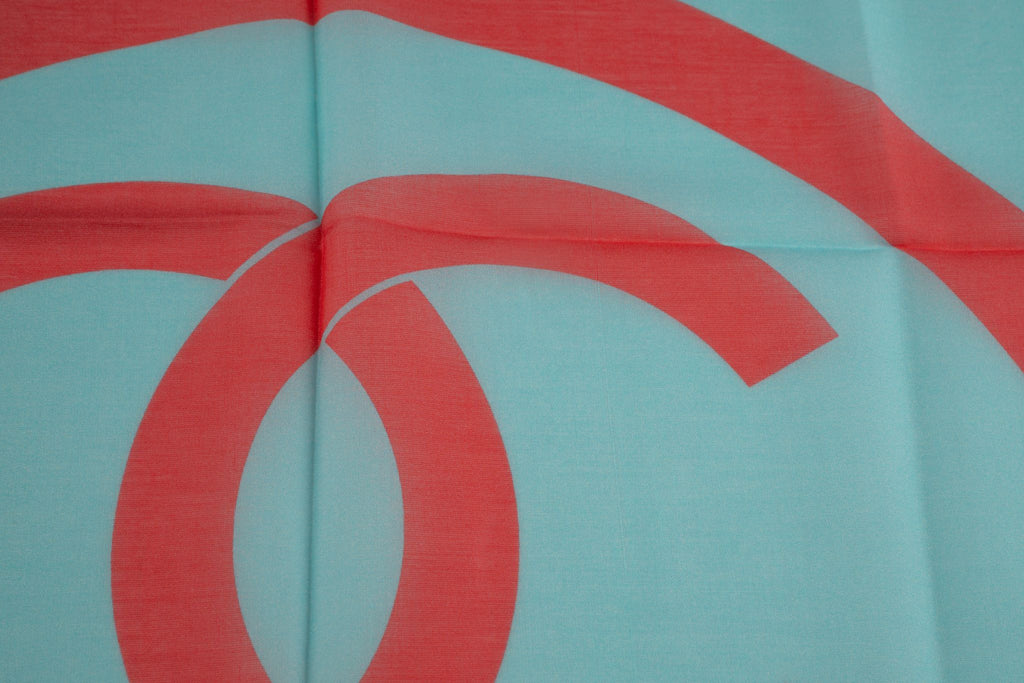 Chanel New Aqua CC Cotton Scarf
