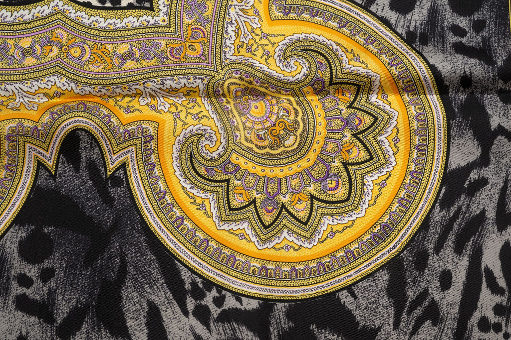 Versace Medusa and Leopard Silk Shawl