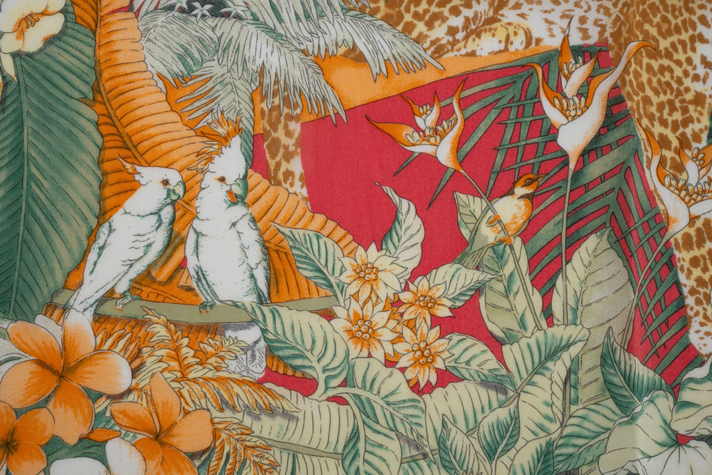 Ferragamo "Jungle" Red Cotton Scarf