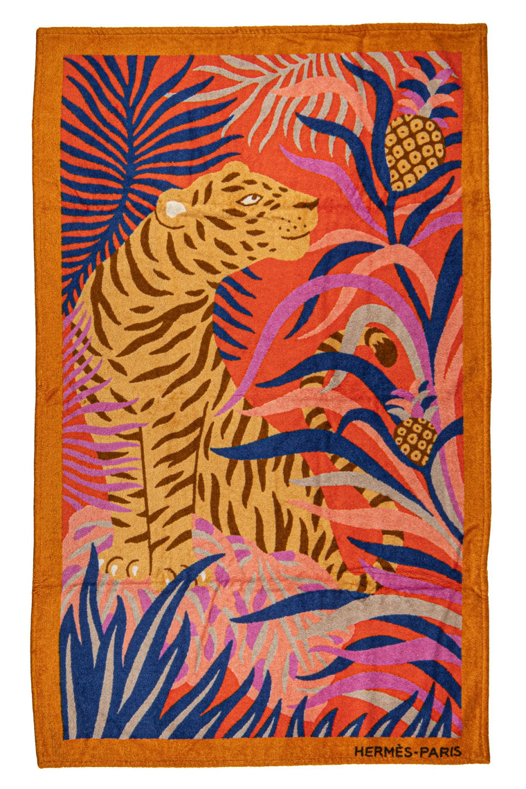 Hermès Tigre a l'Ananas Beach Towel