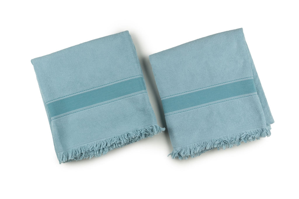 Hermès Set Of 2 Celeste Cotton Towels