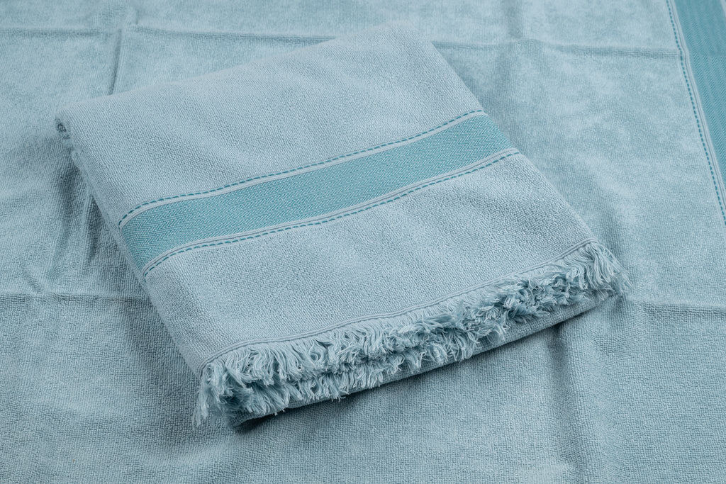 Hermès Set Of 2 Celeste Cotton Towels