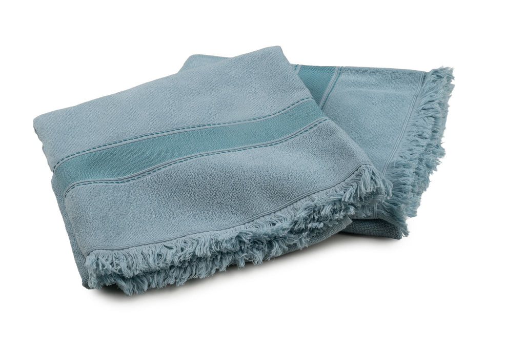 Hermès Set Of 2 Celeste Cotton Towels